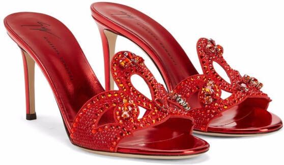 Giuseppe Zanotti Lili Borea embellished sandals Red