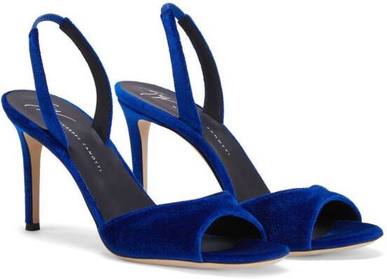 Giuseppe Zanotti Lilibeth velvet sling-back sandals Blue