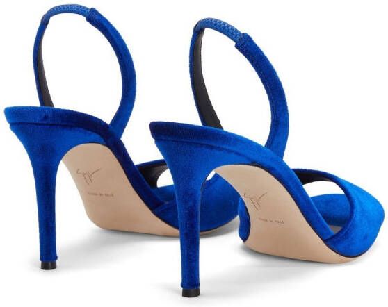 Giuseppe Zanotti Lilibeth velvet sling-back sandals Blue