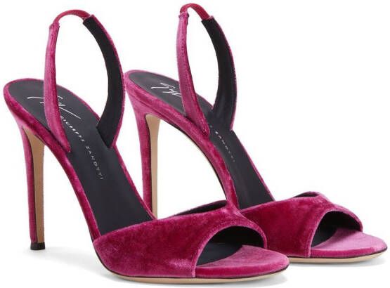 Giuseppe Zanotti Lilibeth velvet sling-back sandals Pink