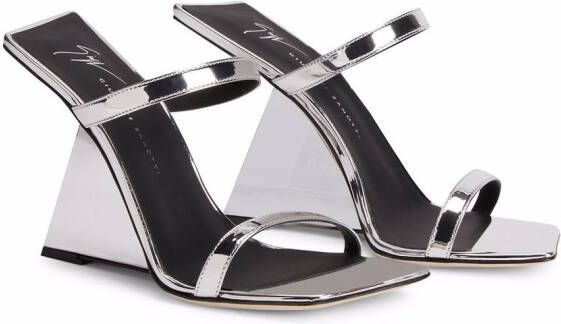 Giuseppe Zanotti Lilii Borea double-strap sandals Silver