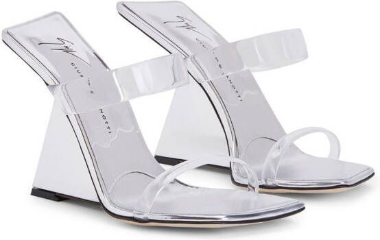 Giuseppe Zanotti Lilii Borea transparent wedge sandals Silver