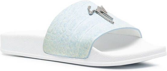 Giuseppe Zanotti logo open-toe slides Blue