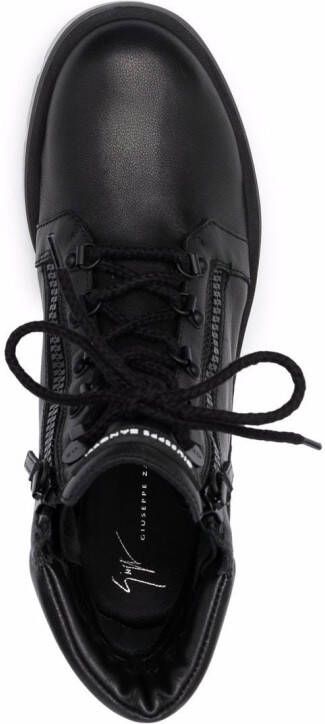 Giuseppe Zanotti logo-patch lace-up boots Black