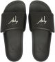 Giuseppe Zanotti logo-plaque flat slides Black - Thumbnail 4