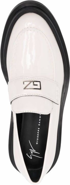 Giuseppe Zanotti logo-plaque leather loafers Neutrals