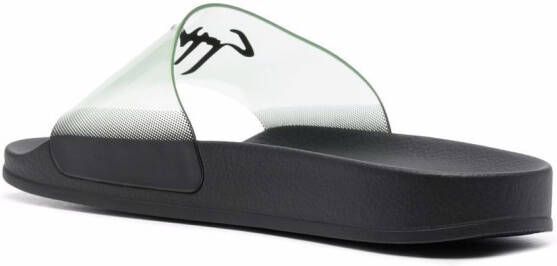 Giuseppe Zanotti logo-print open-toe slides Black