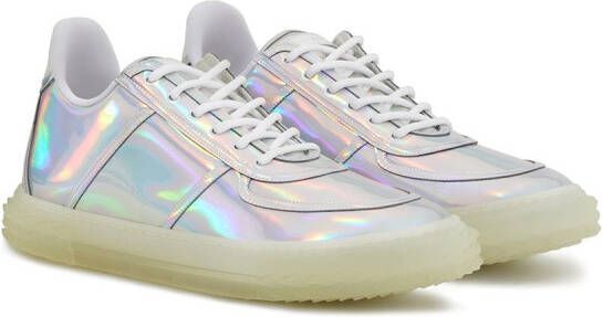 Giuseppe Zanotti low top holographic-effect sneakers White
