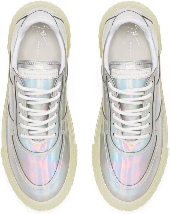 Giuseppe Zanotti low top holographic-effect sneakers White