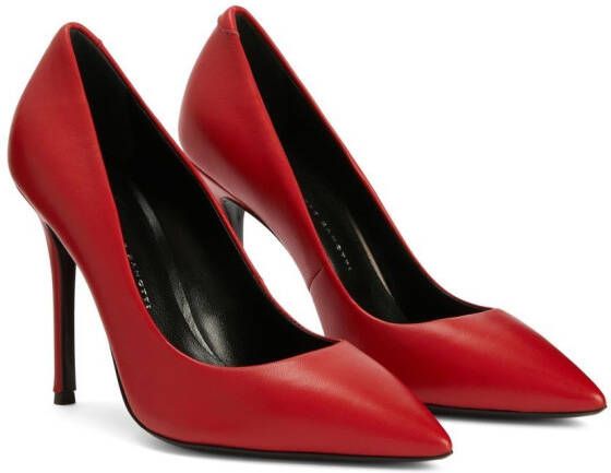 Giuseppe Zanotti Lucrezia point-toe leather pumps Red