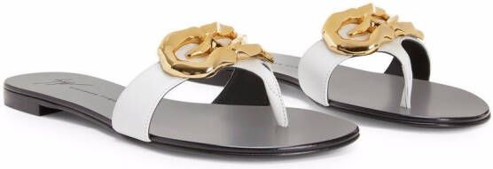 Giuseppe Zanotti Lyra Zali embellished thong sandals White