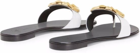 Giuseppe Zanotti Lyra Zali embellished thong sandals White