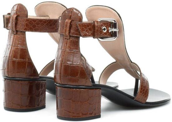 Giuseppe Zanotti Madie crocodile-embellished open-toe sandals Brown