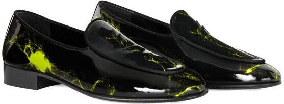 Giuseppe Zanotti marbled print loafers Black