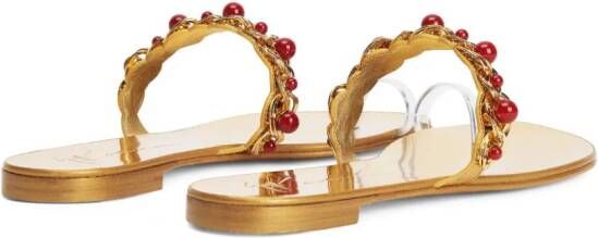 Giuseppe Zanotti Marguerithe bead-embellished sandals Gold