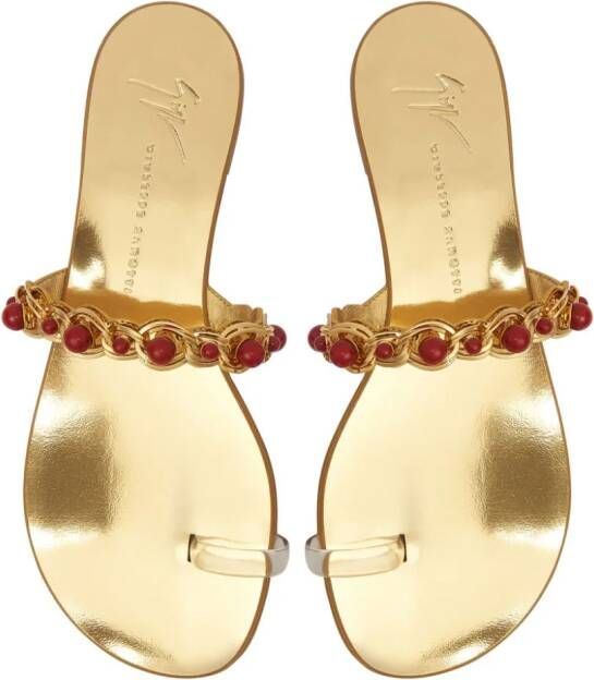 Giuseppe Zanotti Marguerithe bead-embellished sandals Gold