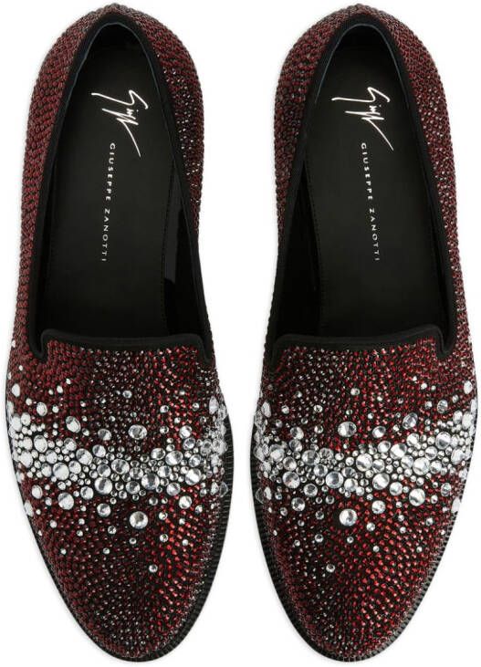 Giuseppe Zanotti Marthinique crystal-embellished loafers Red