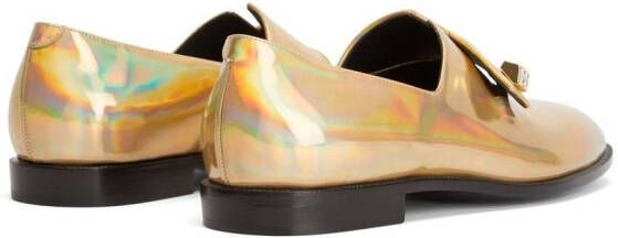 Giuseppe Zanotti Marty iridescent-leather loafers Gold