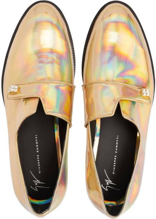 Giuseppe Zanotti Marty iridescent-leather loafers Gold