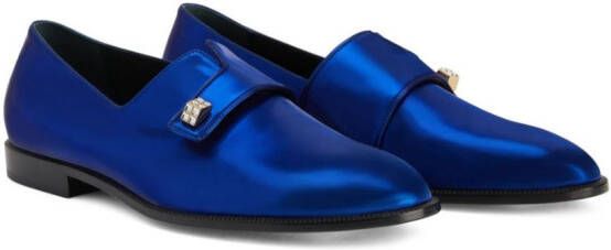 Giuseppe Zanotti Marty metallic-effect loafers Blue