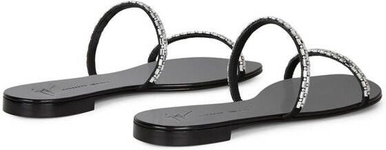 Giuseppe Zanotti Mauritia embellished flat sandals Black