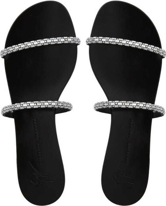 Giuseppe Zanotti Mauritia embellished flat sandals Black