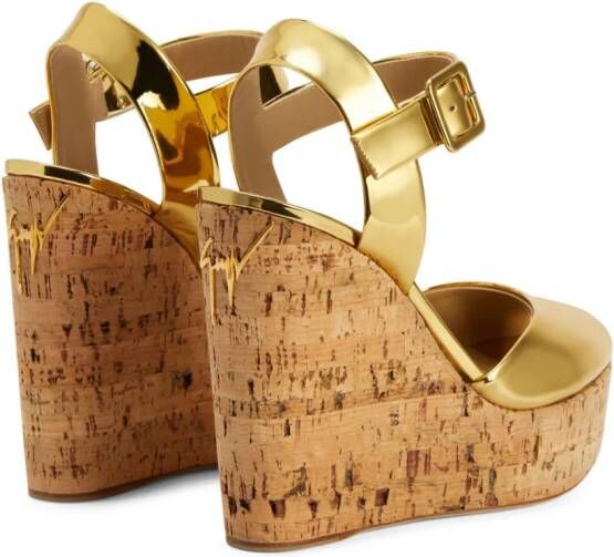 Giuseppe Zanotti Maylinin 130mm platform sandals Gold
