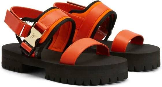 Giuseppe Zanotti Mederic buckled leather sandals Orange