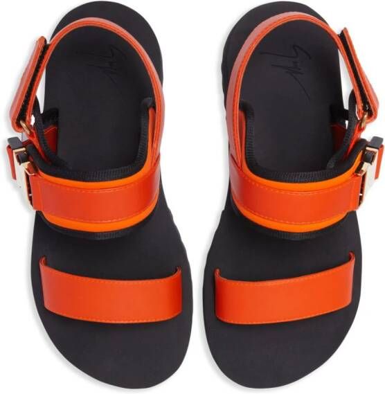 Giuseppe Zanotti Mederic buckled leather sandals Orange