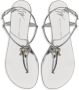 Giuseppe Zanotti Melissie crystal-embellished metallic-leather flat sandals Silver - Thumbnail 3