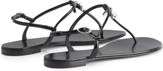 Giuseppe Zanotti Melissie thong leather sandals Black