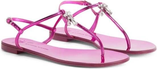 Giuseppe Zanotti Melissie thong leather sandals Pink