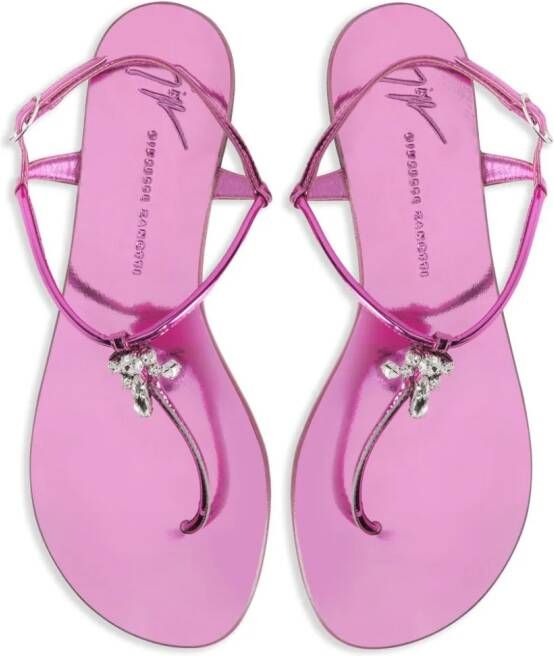 Giuseppe Zanotti Melissie thong leather sandals Pink