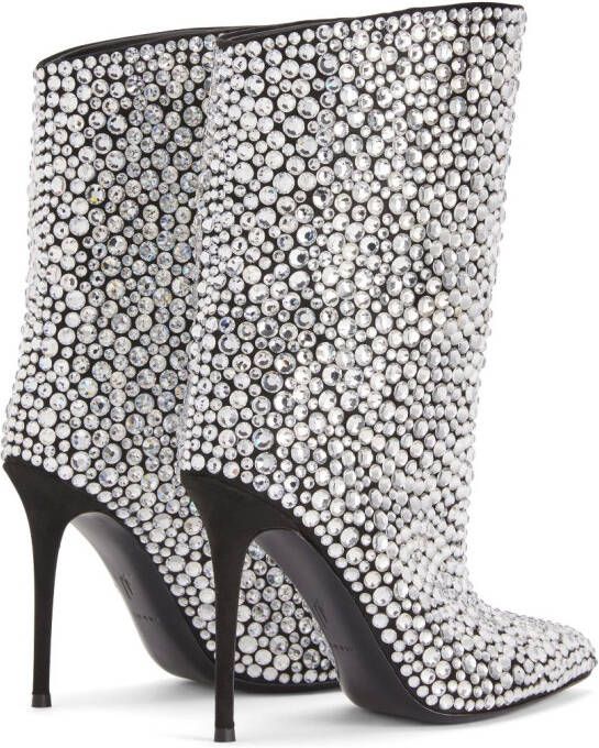 Giuseppe Zanotti Merissa Sparkle 105mm boots Silver