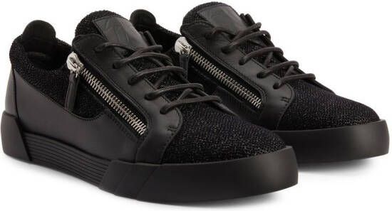 Giuseppe Zanotti mesh panels low top sneakers Black