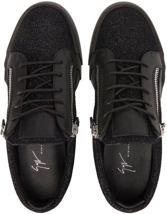 Giuseppe Zanotti mesh panels low top sneakers Black