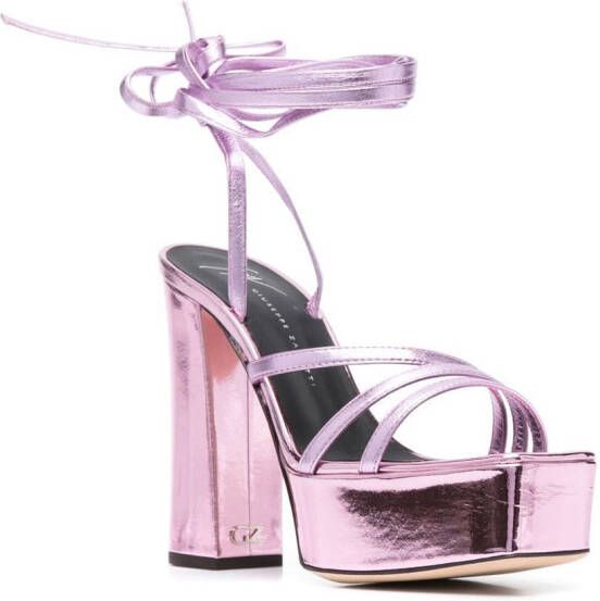 Giuseppe Zanotti metallic 125mm platform sandals Pink