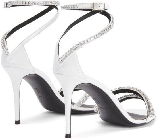 Giuseppe Zanotti metallic-effect high heel sandals White
