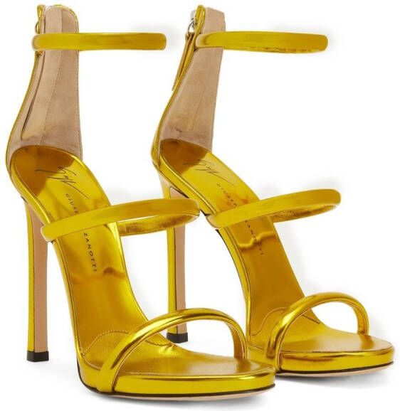 Giuseppe Zanotti metallic-effect high-heeled sandals Yellow