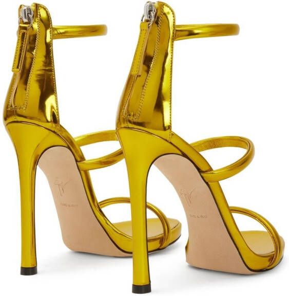 Giuseppe Zanotti metallic-effect high-heeled sandals Yellow