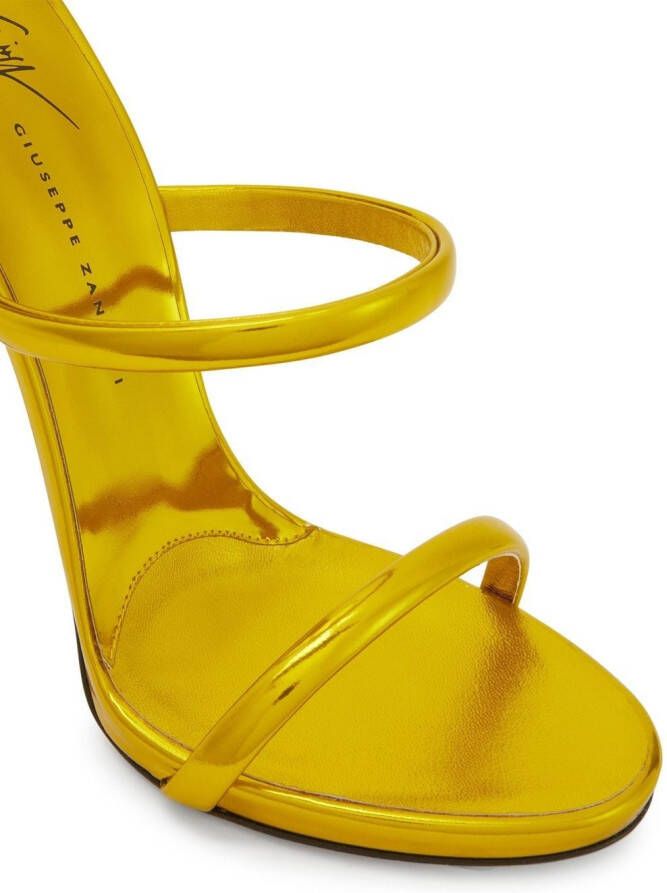 Giuseppe Zanotti metallic-effect high-heeled sandals Yellow