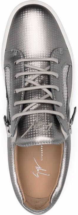 Giuseppe Zanotti metallic-effect low-top sneakers Silver