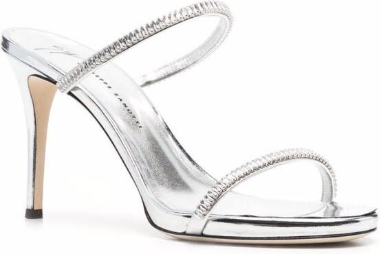 Giuseppe Zanotti metallic jewelled sandals Silver