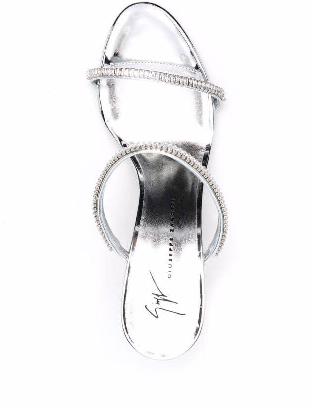 Giuseppe Zanotti metallic jewelled sandals Silver