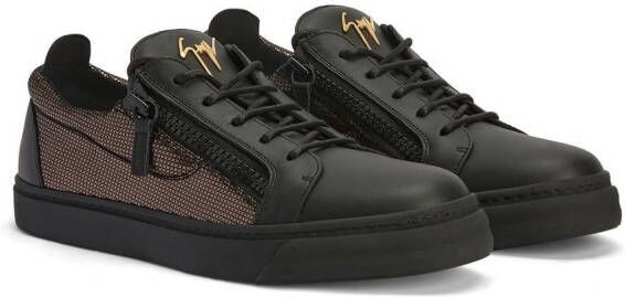 Giuseppe Zanotti metallic panelled sneakers Black