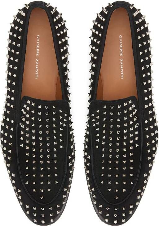 Giuseppe Zanotti micro-stud embellished loafers Black