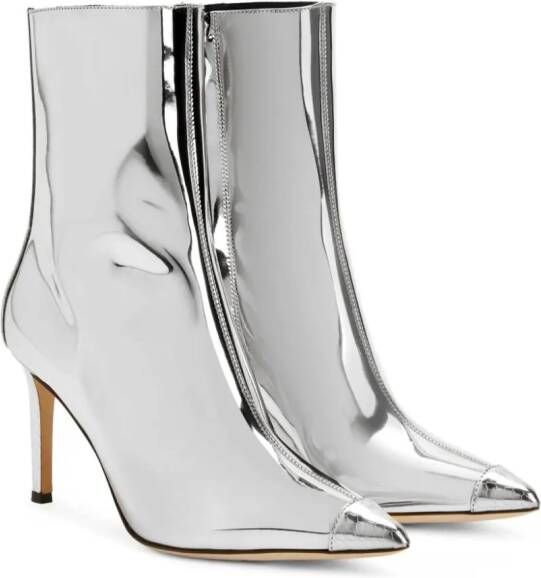 Giuseppe Zanotti Mirea 85mm leather boots Silver