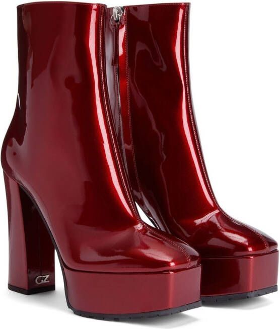 Giuseppe Zanotti Morgana platform ankle boots Red