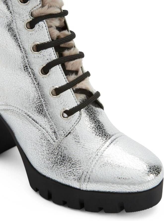 Giuseppe Zanotti Moyra 90mm metallic-effect boots Silver