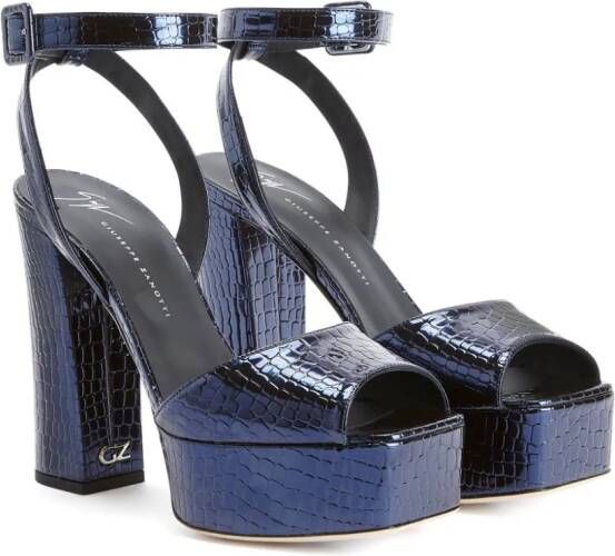 Giuseppe Zanotti New Betty 120mm leather sandals Blue